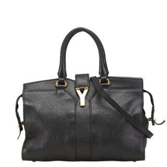 Saint Laurent Cabas Shoulder Bag black leather - Picture 1 of 8